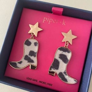 Cute cowboy boots and gold star earrings. Nickel free!